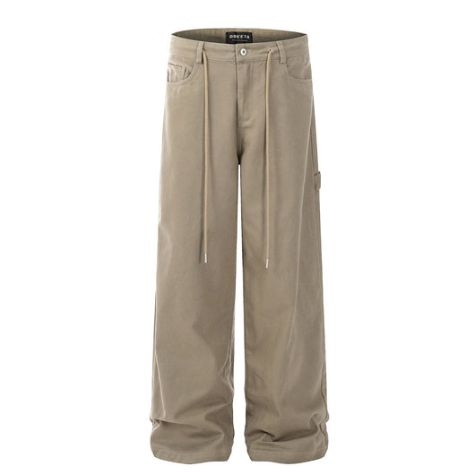 Pantalón Cargo Recto con Bordado de Alfabeto Retro y Múltiples Bolsillos para Mujer - Image 7