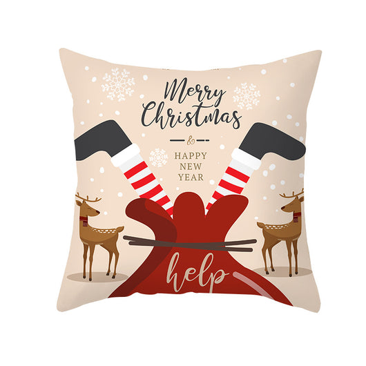 Funda de Almohada Navideña con Diseño de Dibujos Animados en Tela Melocotón - Image 38
