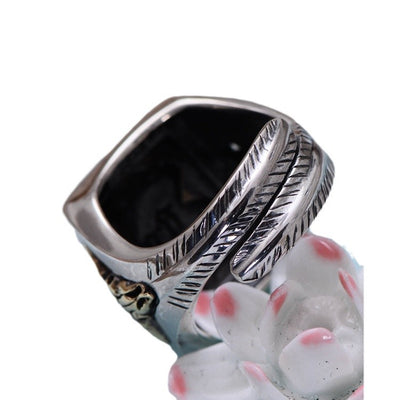 Anillo Abierto Jefe Indio en Plata de Ley S925 para Hombre - Image 5