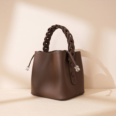 Bolso Bandolera Tejido a Mano - Bucket Bag Artesanal Compacto