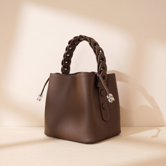 Bolso Bandolera Tejido a Mano - Bucket Bag Artesanal Compacto