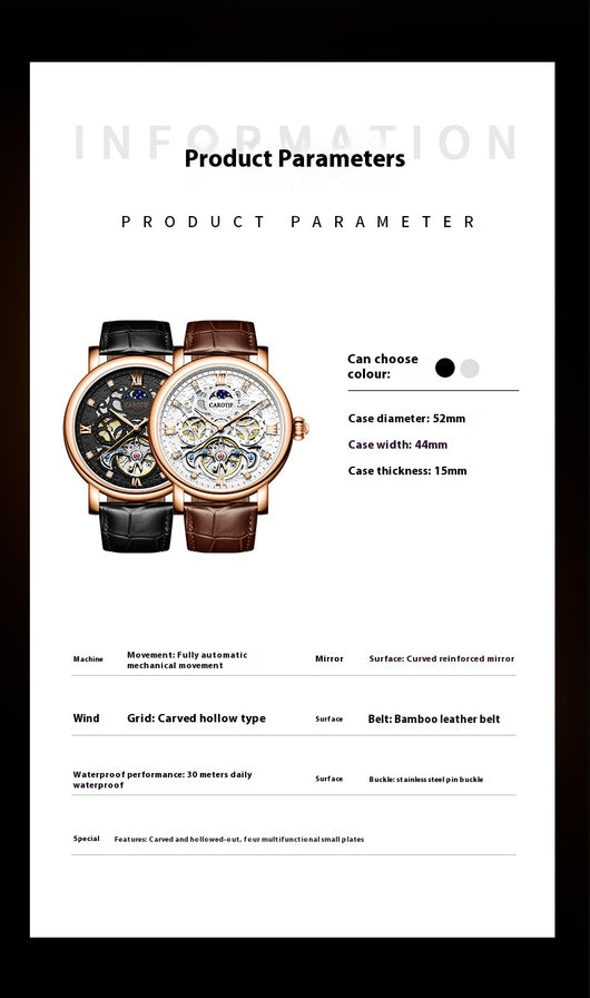 Reloj de Cuero Impermeable con Esfera Luminosa para Hombre - Image 6