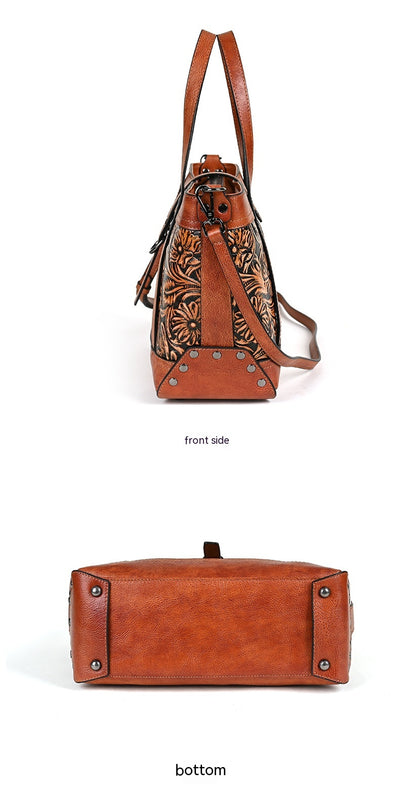 Bolso de Cuero Genuino con Diseño Tallado a Mano - Image 15