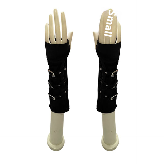 Guantes Punk Kunoichi Dedos Libres Negro Intenso