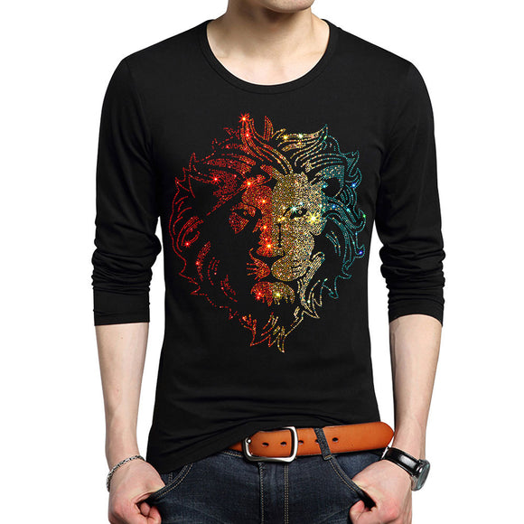 Camisa casual masculina de manga longa com gola V
