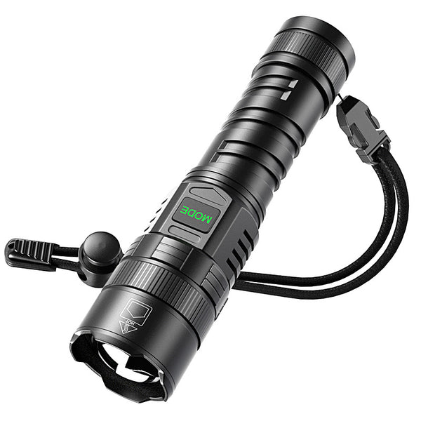Linterna LED Camping Recargable USB con Pantalla Digital de Zoom