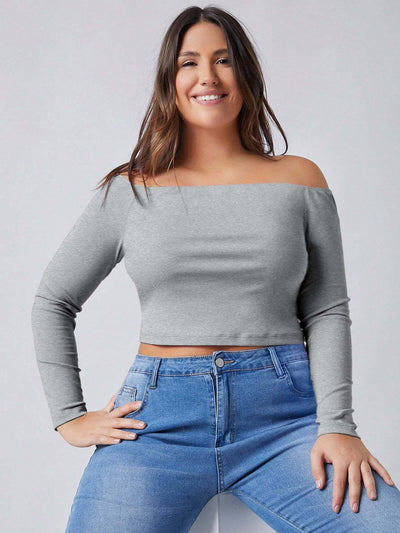 Blusa Elegante Fuera del Hombro Ajustada de Manga Larga para Otoño e Invierno - Image 10