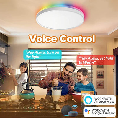 Plafón LED Dorado para Dormitorio 24W con Retroiluminación RGB Integrada - Image 10