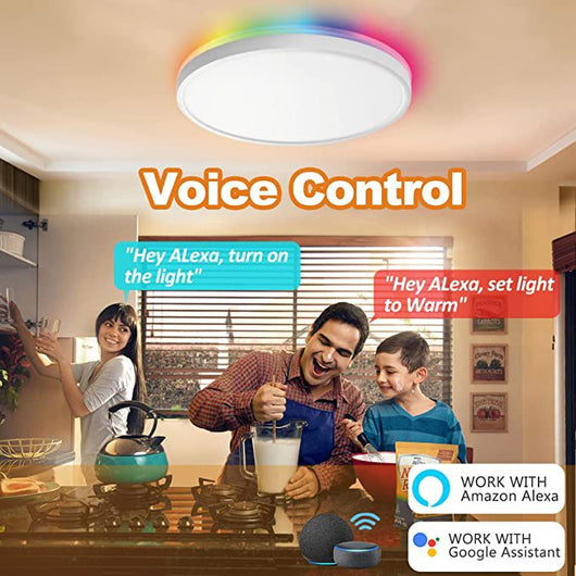 Plafón LED Dorado para Dormitorio 24W con Retroiluminación RGB Integrada - Image 10