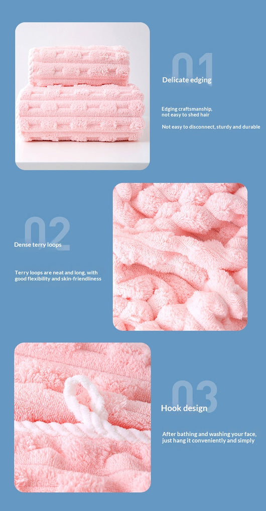 Toalla Facial Extragrande de Terciopelo Coral - Absorbente y Suave - Image 20