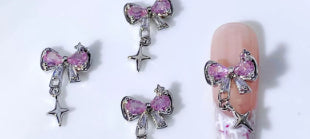 Accesorios de Nail Art en Circonita - Diseños Arco, Corazón, Luna e Irregular - Image 25