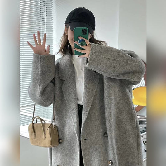 Abrigo de Lana Reversible Doble Cara Camello - Diseño Minimalista Versátil - Image 2