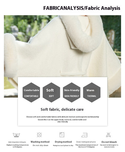 Abrigo Capa Talla Grande con Cuello de Peluche Versátil - Image 11