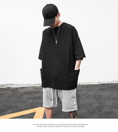Camiseta Casual Americana de Manga Corta con Bolsillo y Orilla Deshilachada para Hombre - Image 16