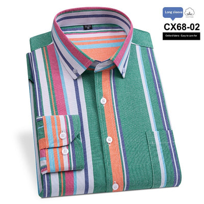 Camisa Oxford Slim Fit a Rayas para Hombre con Bolsillos - Image 5