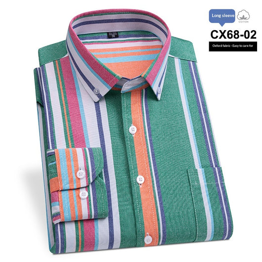 Camisa Oxford Slim Fit a Rayas para Hombre con Bolsillos - Image 5