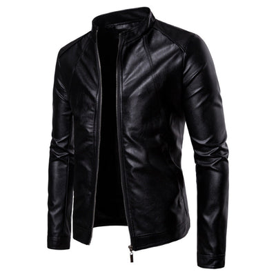 Chaqueta de Cuero PU para Motociclista con Cuello Sólido - Talla Grande - Image 6