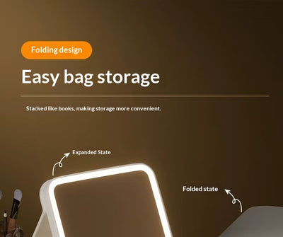 Espejo de Maquillaje LED Portátil Plegable con Luz Integrada - Image 21