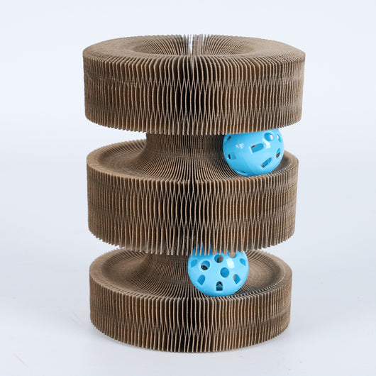 Rascador Plegable Corrugado para Gatos con Campana y Marco de Escalada - Image 6