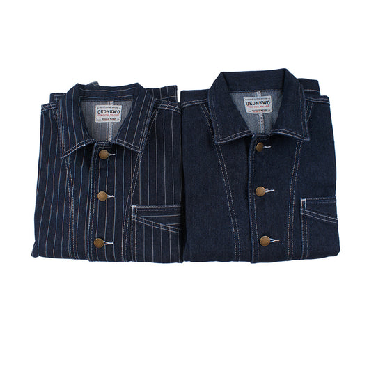 Chaqueta de Mezclilla con Rayas Verticales en Colores Primarios - Image 10