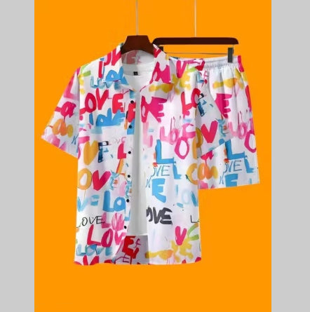 Conjunto de Pantalón y Playera Estampada 3D Suelta para Hombre - Image 14