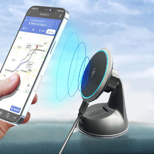 Cargador Magnético Inalámbrico 15W para Auto - Soporte Ventilación Carga Rápida