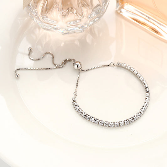 Pulsera de Plata Esterlina con Cristales de Diamante Completo