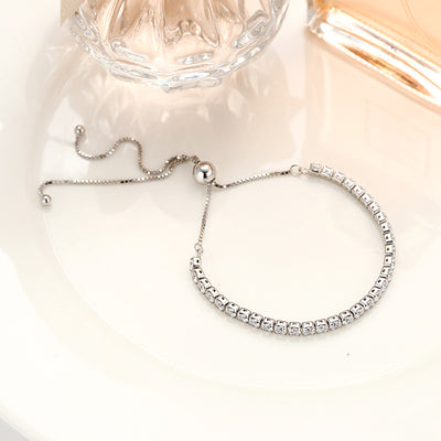 Pulsera de Plata Esterlina con Cristales de Diamante Completo
