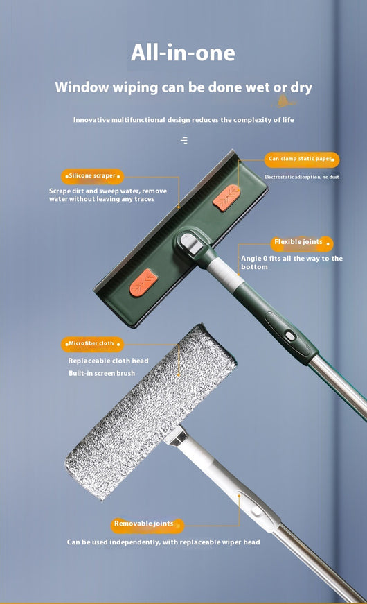 Limpiador de Ventanas con Varilla Extensible y Cuchilla Ajustable - Image 18