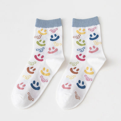 Calcetines de Tubo de Algodón con Diseño Adorable de Conejo Azul - Image 9