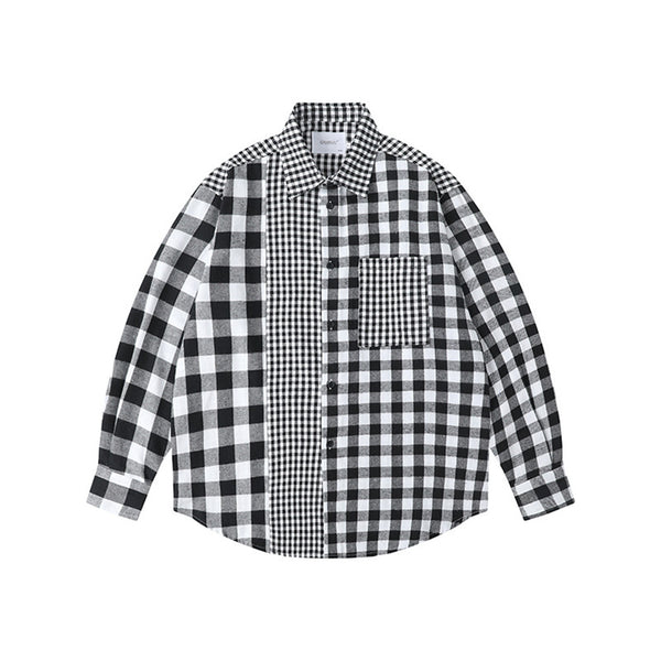 Camisa de Cuadros con Solapa para Hombre - Manga Larga