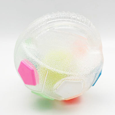 Black and white soccer ball dog toy with a textured handle, designed for interactive play and self-amusement. - Image 14