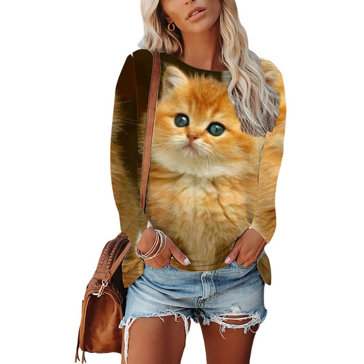 Camiseta de Manga Larga Cuello Redondo para Mujer - Diseño Europeo - Image 7