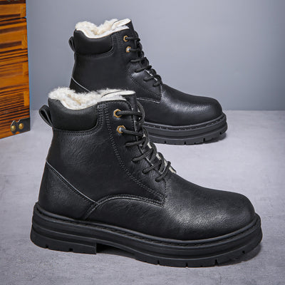 Botas Vaqueras Western para Hombre Invierno Cálidas Suela Gruesa Estilo Retro - Image 3