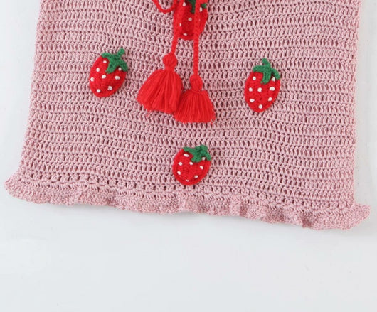 Falda Tejida Mariposas Encaje Fresas Otoño - Image 15