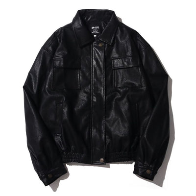 Chaqueta de Cuero PU Vintage Japonesa para Motocicleta - Image 3