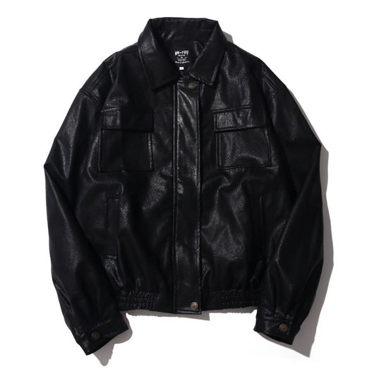 Chaqueta de Cuero PU Vintage Japonesa para Motocicleta - Image 3