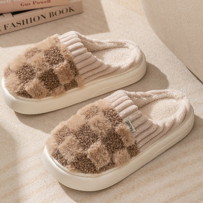 Pantuflas de Cuadros Cálidas para Mujer - Zapatillas de Casa Acolchadas con Suela Antideslizante - Image 11