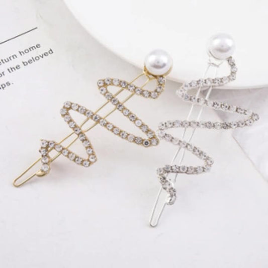 Pinza para Cabello con Palabras y Perlas - Accesorio para Flequillo