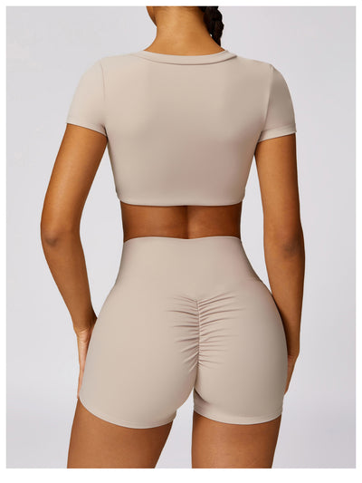 Conjunto de Yoga y Ejercicio de Secado Rápido en Colores Sólidos - Image 11