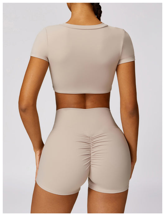Conjunto de Yoga y Ejercicio de Secado Rápido en Colores Sólidos - Image 11