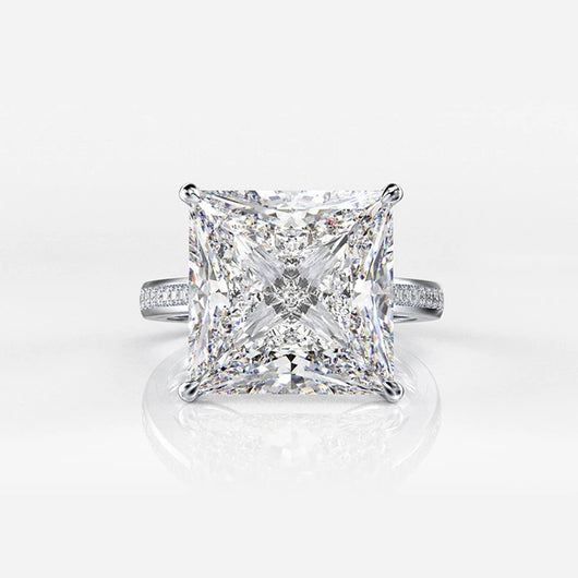 Anillo Cuadrado de Plata Esterlina con Zirconia Cúbica Clásico - Image 3