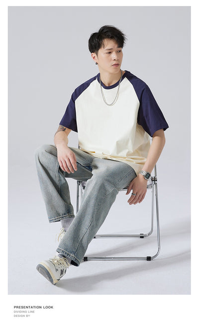 Camiseta Holgada de Algodón con Manga Raglán para Hombre - Image 22