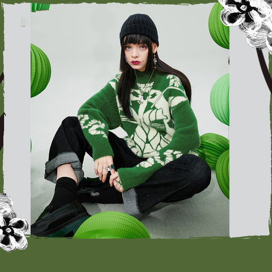 Suéter Oversized de Cuello Redondo Manga Larga - Estilo Relajado - Image 12