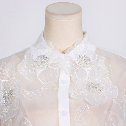 Camisa Polo de Diseño con Bordado 3D, Lentejuelas y Flores Volumétricas - Image 18