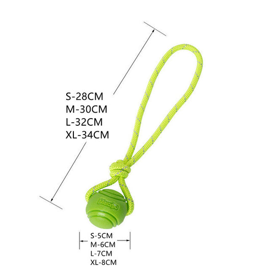 Orange textured pet bouncy ball with embossed 'Meianyu' logo, designed to be bite-resistant for dogs. - Image 9