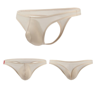 Tanga de Tiro Bajo para Hombre - Seda de Hielo Transparente y Sexy - Image 5