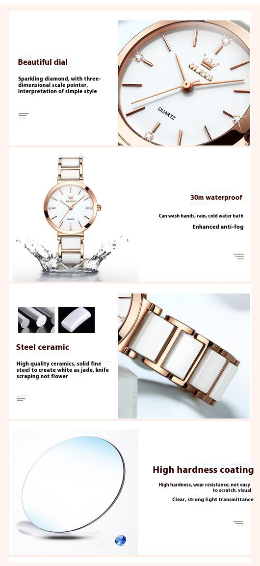 Reloj de Lujo para Mujer con Movimiento de Cuarzo y Resistencia al Agua - Image 10