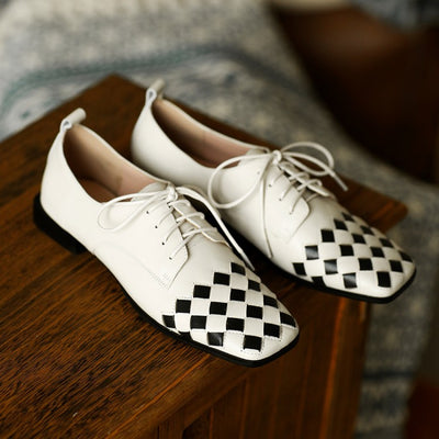 Zapatos Retro Británicos para Mujer con Tacón Cuadrado y Punta Cuadrada - Image 9