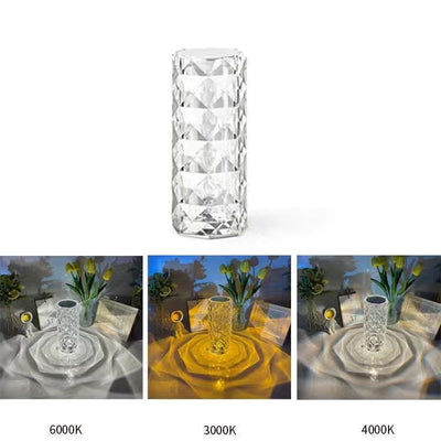 Lámpara de Mesa Cristal Diamante con Carga USB - Luz Nocturna Decorativa Recargable - Image 8